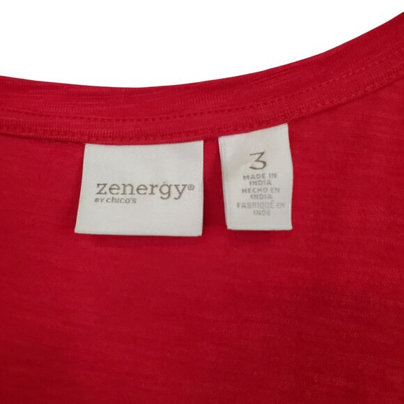 Chicos Zenergy 3 Size XL Top Long Sleeve V Neck Sparkle Studded Casual Pullover - Picture 7 of 10